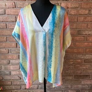 Entro Rainbow Blouse Large EUC